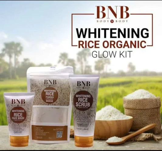 5 In 1 Bnb-rice Whitening And Glowing Facial Kit Sun Screen +face Wash+ Scrub+ Mask +glow Serum 30ml