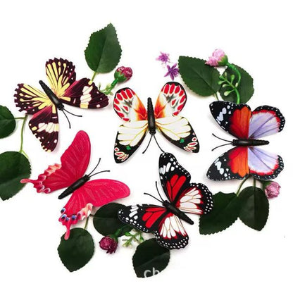 Pack Of 12 3d Simulation Butterfly Fridge Magnet Decoration Craft Buterfly Magnets Butterfly Picks Ornaments Wall Decor (random Design)