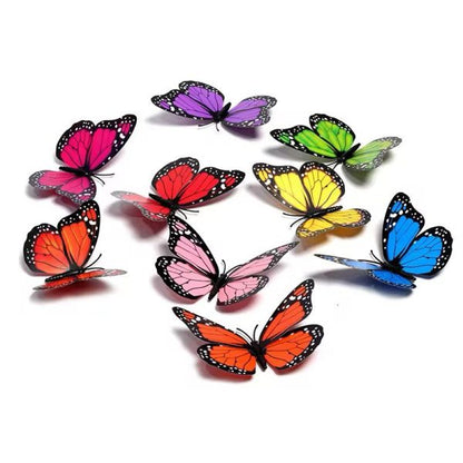 Pack Of 12 3d Simulation Butterfly Fridge Magnet Decoration Craft Buterfly Magnets Butterfly Picks Ornaments Wall Decor (random Design)