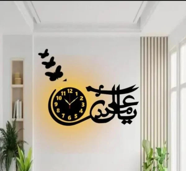 3D New Islamic Wall Clock  decorative Unique Wall Decor Clock For Home Decor Living Room And Offices And For Gifts